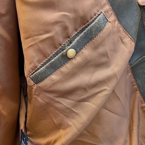 Harley-Davidson Vintage Distressed Brown with Black trim Leather Bomber Jacket - Picture 7 of 16